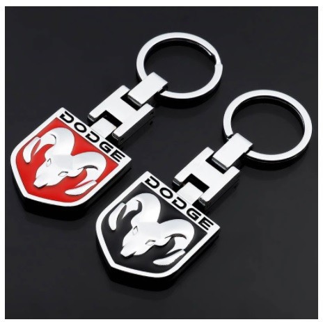 Breloc auto metalic pentru DODGE metal rosu sau negru