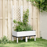 Jardiniera de gradina cu spalier, alb, 80x40x142 cm, PP GartenMobel Dekor, vidaXL