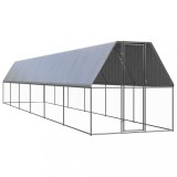 vidaXL Coteț de păsări pentru exterior, 2x12x2 m, oțel galvanizat