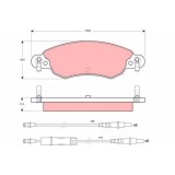 Placute frana Citroen C5 1 (Dc ), C5 2 (Rc ), 1.8 16V (DC6FZB, DC6FZE), 1.8 16V, 1.8 16V (RC6FZB), punte fata, cu senzor uzura, TRW