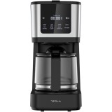 Cafetiera digitala Tesla CMF200BX, 900W, display digital, 1.25 L, negru/inox
