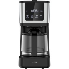 Cafetiera digitala Tesla CMF200BX, 900W, display digital, 1.25 L, negru/inox