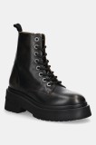 Tommy Jeans bocanci de piele TJW CHUNKY RUGGED BOOT culoarea maro, cu platformă, EN0EN02847