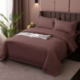 Cumpara ieftin Lenjerie pat dublu,damasc satinat policoton,4 piese,cappuccino-A467