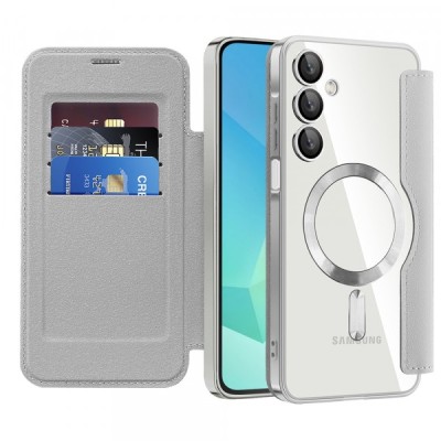 Husa MagSafe pentru Samsung Galaxy A16 5G A166 / A16 4G A165, Techsuit, SmartMag Book, Gri foto