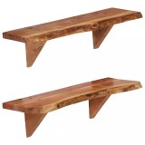 vidaXL Rafturi de perete, 2 buc., 60x20x16 cm, lemn masiv de acacia