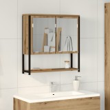 vidaXL Dulap cu oglindă de baie, stejar artizanal 60x16x60 cm lemn