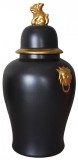 Urna din ceramica asiatica neagra PIN006