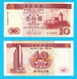 Macao (p#101) 10 Patacas 2001 UNC 'Farel de Gula' serie: A172384; (ROG CITITI DETALIILE!)