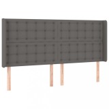 Cumpara ieftin Tablie de pat cu aripioare gri 203x16x118/128 cm piele eco