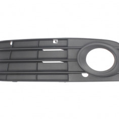 Grila bara Audi A4/S4 (B8), 11.2007-10.2011, Cod 8k0807681a01c, Fata, partea Stanga, negru; cu gaura pentru lampa de ceata, Aftermarket