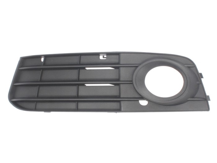 Grila bara Audi A4/S4 (B8), 11.2007-10.2011, Cod 8k0807681a01c, Fata, partea Stanga, negru; cu gaura pentru lampa de ceata, Aftermarket