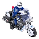 Motocicletă Jucărie, Model Poliție, Cu șofer, Funcționare cu Baterii, Multicolor, 3+ Ani, Oem