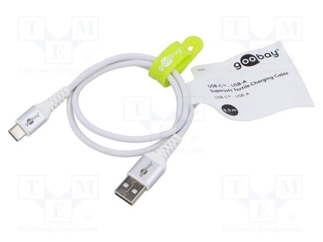 Cablu USB 2.0 A la C 0,5m alb 60W 3A Goobay