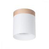 Lampă De Tavan Rif Lemn Alb/Natural Lemn/Aluminiu 1 Bec Tub Scandinav De Interior