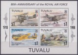 Tuvalu 1998 - Aviatie, avioane, bloc neuzat