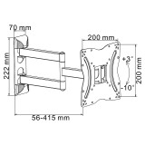 Suport Tv 13-42&quot; 30Kg brat dublu negru