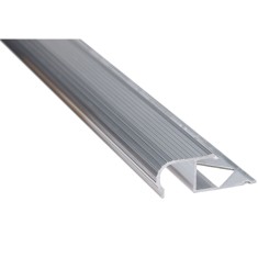 Profil aluminiu pentru treapta, incorporabil, semirotund, SET S82, argintiu, 2.5 m