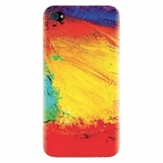 Husa silicon pentru Apple Iphone 4 / 4S, Colorful Dry Paint Strokes Texture