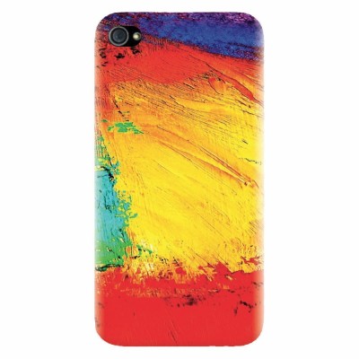 Husa silicon pentru Apple Iphone 4 / 4S, Colorful Dry Paint Strokes Texture foto