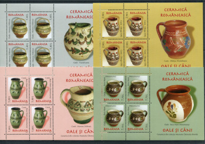 2007 , ROMANIA , Lp 1776 a , Ceramica Romaneasca , blocuri de 4 timbre - MNH foto