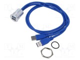 Cablu adaptor USB A 2 socluri x2 și mufă x2 USB 3.0, 0,6m ONPOW