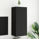 VidaXL Comodă TV de perete, negru, 40,5x30x90 cm, lemn prelucrat