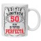 Cana alba personalizata &quot;editie limitata - perfecta&quot;, 50 ani, INOVATIX&reg;. 330ml
