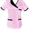 Halat Medical Pe Stil, Roz deschis cu Elastan Cu Paspoal si Garnitură neagra, Model Nicoleta - XL