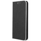 Husa Piele OEM Smart Venus Carbon pentru Samsung Galaxy A10 A105, Neagra