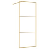 Cumpara ieftin Paravan dus walk-in, auriu, 80x195 cm, sticla ESG transparenta