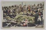WATERLOO , LE DERNIER CARRE , SCENA DE FILM , CARTE POSTALA COLORIZATA , INCEPUT DE SEC. XX
