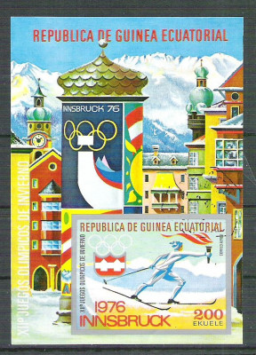 Eq. Guinea 1975 Olympics, imperf. sheet, used M.012 foto