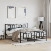 Gossi cadru pat fara saltea, cu tablie picioare negru 160x200cm metal