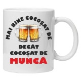 Cana alba personalizata &quot;Cocosat de munca &quot;, INOVATIX&reg;️. 330ml, Oem