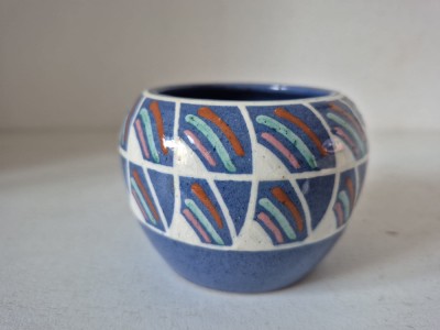 Bol ceramic, Art Pottery, Artist made, semnat, 7cm inaltime foto
