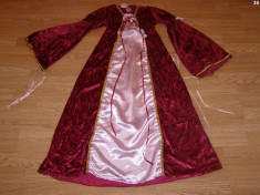 costum carnaval serbare rochie medievala printesa regina pentru copii 7-8-9 ani foto