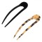 Set Agrafe Păr, Model Coc, Culoare Negru și Maro, Lungime 13cm, 2 Bucăți