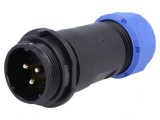 Mufă SP21 tată 3 pini IP68 30A 500V lipire pe cablu 7-12mm