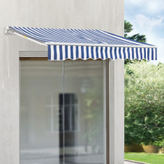 Paravan solar Bitonto 300 x 250 cm albastru/alb unghi inclinare reglabil [en.casa] HausGarden Leisure