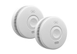 Set Detector de Fum ambrasmart Wireless pe Baterii, Aplicatie Tuya, Autonom, Senzor Generatie Noua, 85 dB, Alb, Detectare Avansata la 360 de grade a F