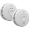 Set Detector de Fum ambrasmart Wireless pe Baterii, Aplicatie Tuya, Autonom, Senzor Generatie Noua, 85 dB, Alb, Detectare Avansata la 360 de grade a F
