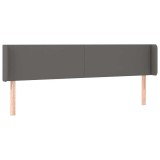 Cumpara ieftin Tablie de pat cu aripioare gri 203x16x78/88 cm piele ecologica