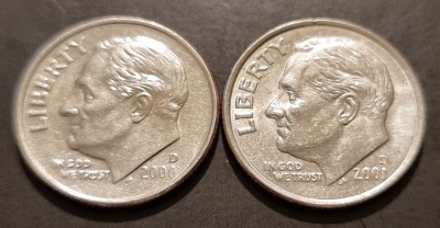 10 centi (one dime) SUA - 2000 D, 2001 D foto