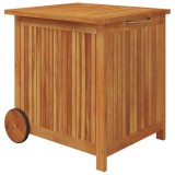 Cumpara ieftin Lada de depozitare gradina cu roti, 60x50x58 cm, lemn acacia