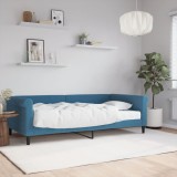 VidaXL Pat de zi cu saltea, albastru, 100x200 cm, catifea 3197753