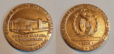Pace - Expozitia filatelica Romania - Ungaria anul 1986 - Botosani, medalie rara foto