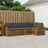 vidaXL Set canapea sectională cu pernă 4 pcs Natural și Antracit 3384358