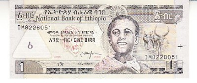 B11 3 - Bancnota fosrte veche - Etiopia - 1 birr - 2008 foto