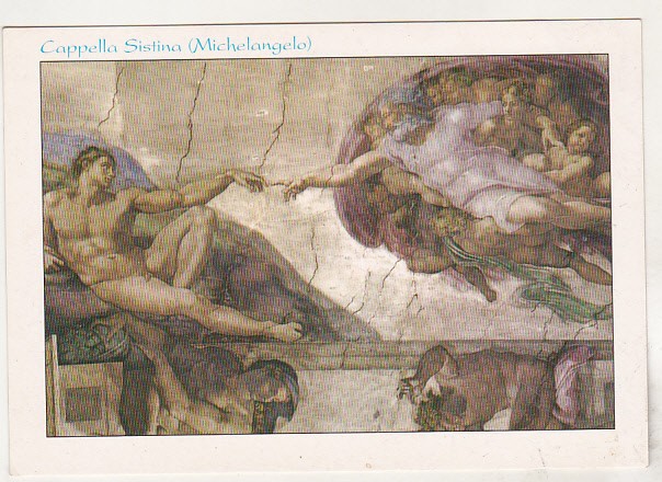 bnk cp Vatican - Capela Sixtina - Crearea omului - Michelangelo